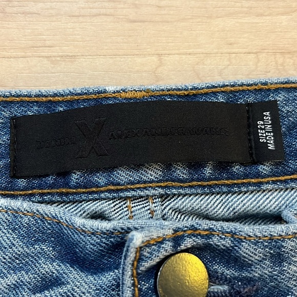 Denim X Alexander Wang Trap Denim Cropped Flare Jeans Size 29 Light Wash Indigo - Picture 7 of 15